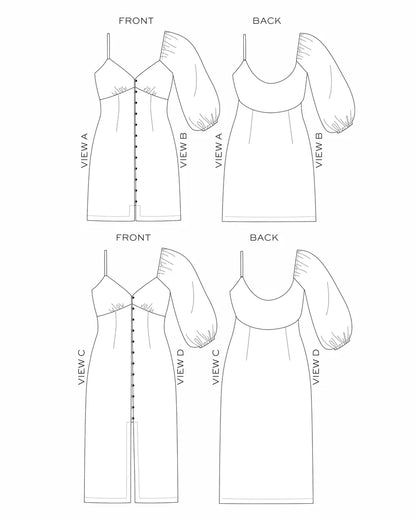 Lora Dress - 14 - 32 - By True Bias Patterns