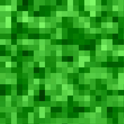 Pixel Blocks - Green - Cotton French Terry Knit