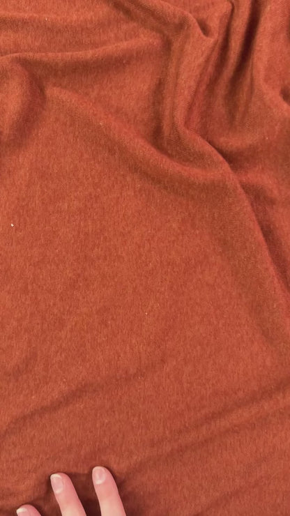 Rayon Cotton Sweater Knit - Dark Rust - Deadstock