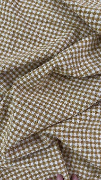 Organic Yarn Dyed Cotton - Mustard Gingham