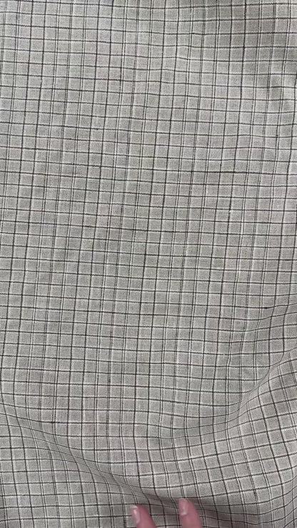 Yarn Dyed Beige Check - Cotton / Linen - Film Studio Deadstock