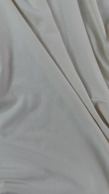 Bamboo Cotton 1x1 Rib Knit - Vanilla/Natural
