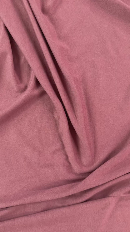Bamboo Cotton 1x1 Rib Knit - Rose Brown