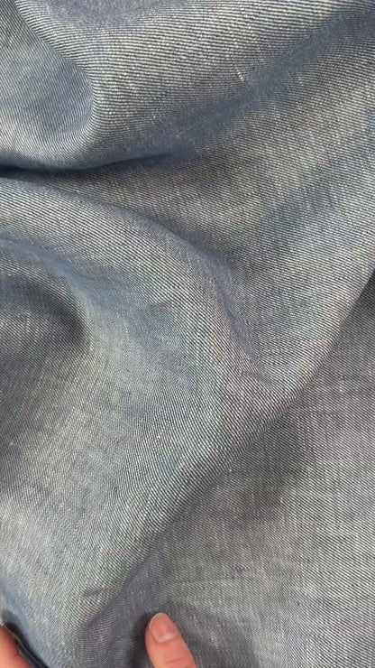 European Linen Twill - Denim Blue