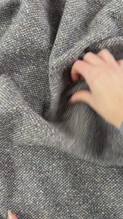 Yarn Dyed Heavy Basket Weave - Ivory & Blue - Film Studio Deadstock