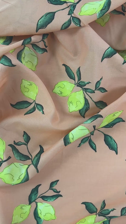 Lemons - Mandarin - Cotton Voile