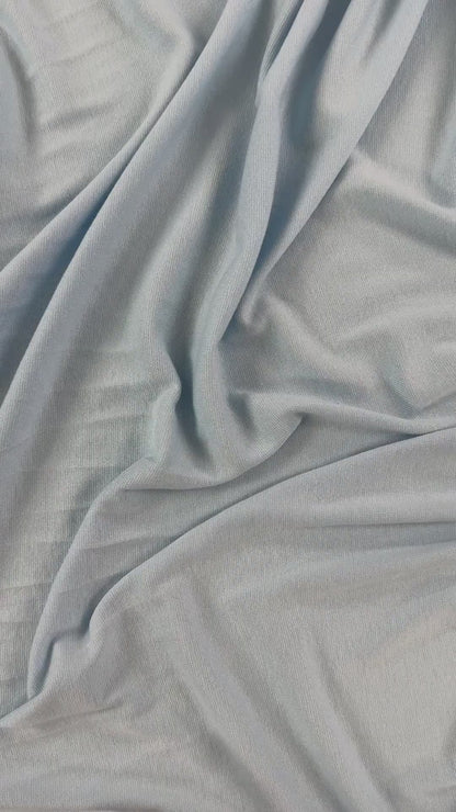 Bamboo Cotton 1x1 Rib Knit - Powder Blue