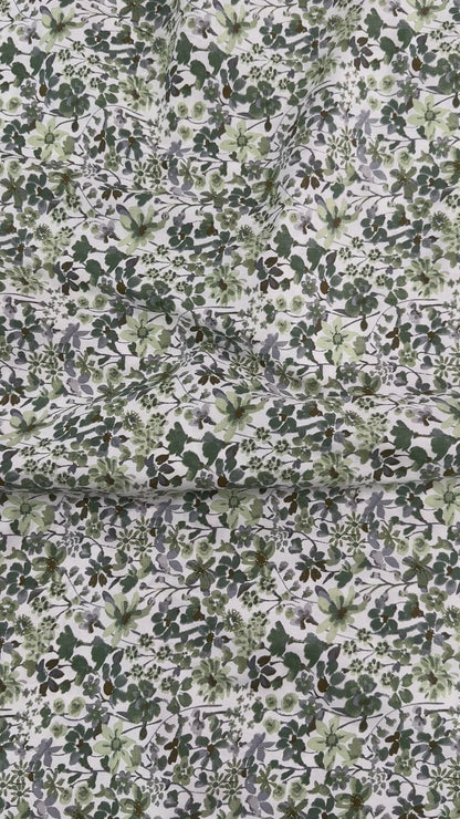 Green Floral Cotton Poplin