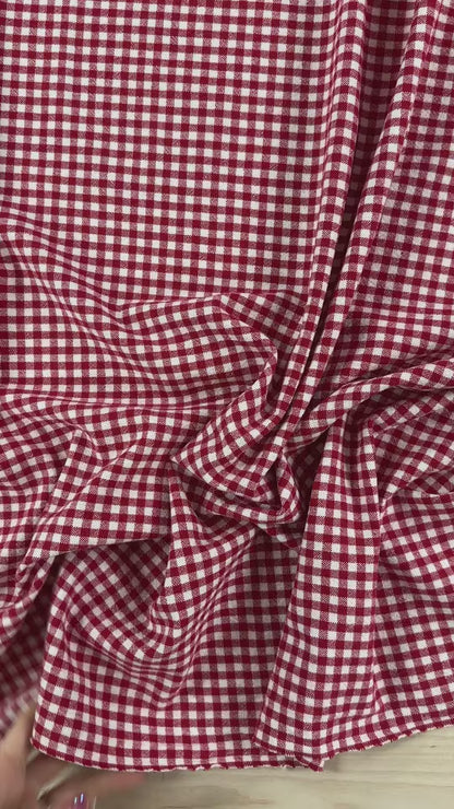 Organic Yarn Dyed Cotton - Red Gingham