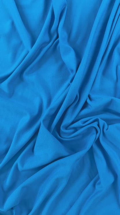 Bamboo Cotton French Terry - Turquoise Blue