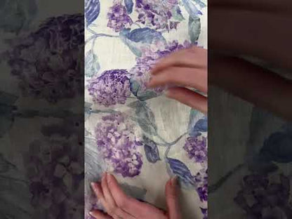 45" Remnant - European Linen - Purple Hydrangea - 59"