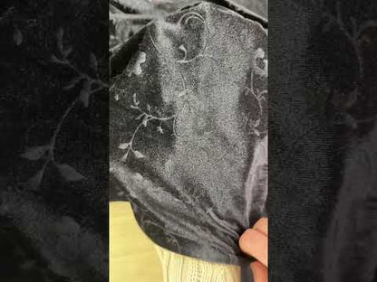 Floral Stretch Polyester Velvet - Black Floral - Film Studio Deadstock