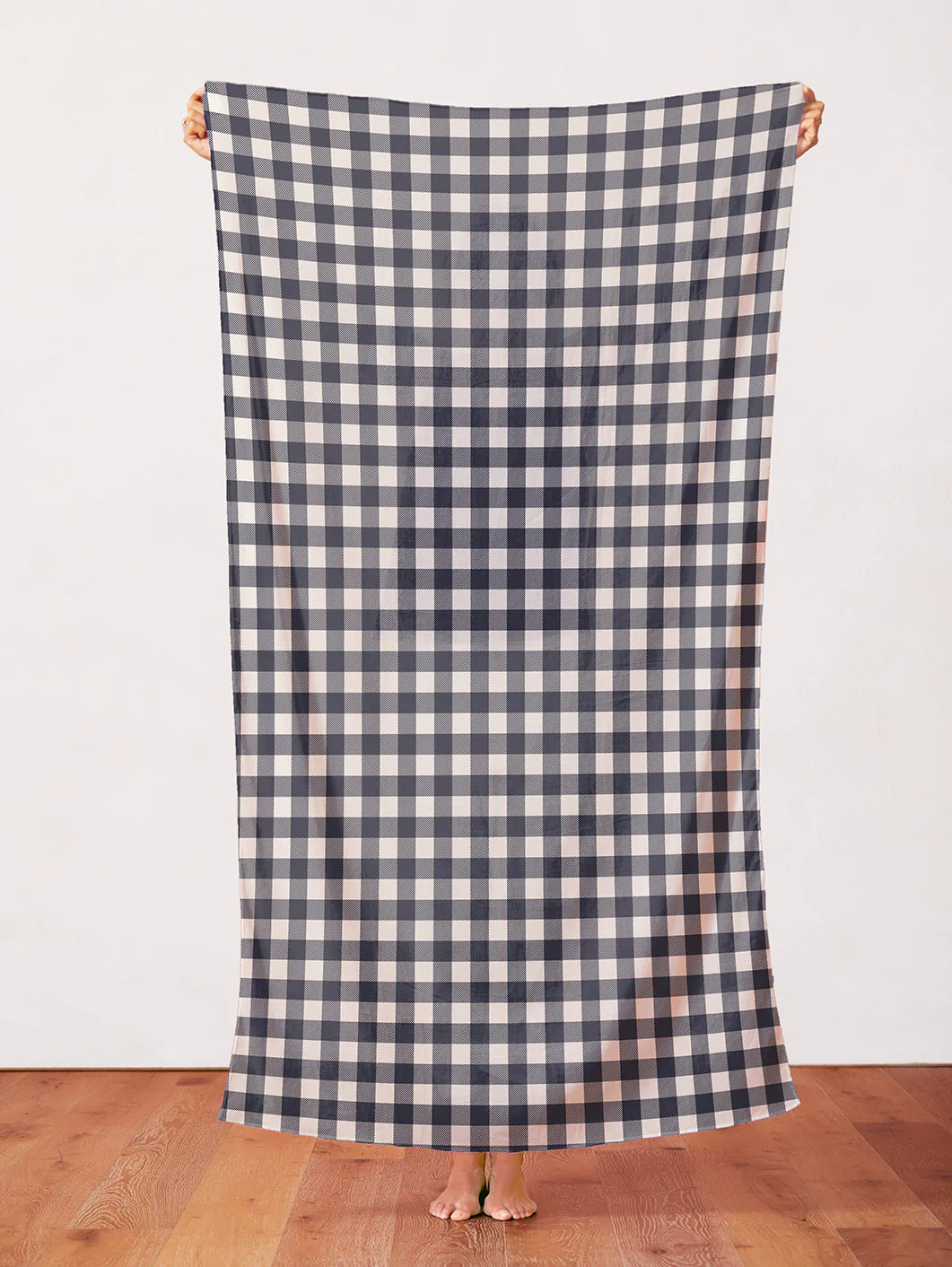 Buffalo Check - Organic Cotton Double Gauze - Navy - GOTS