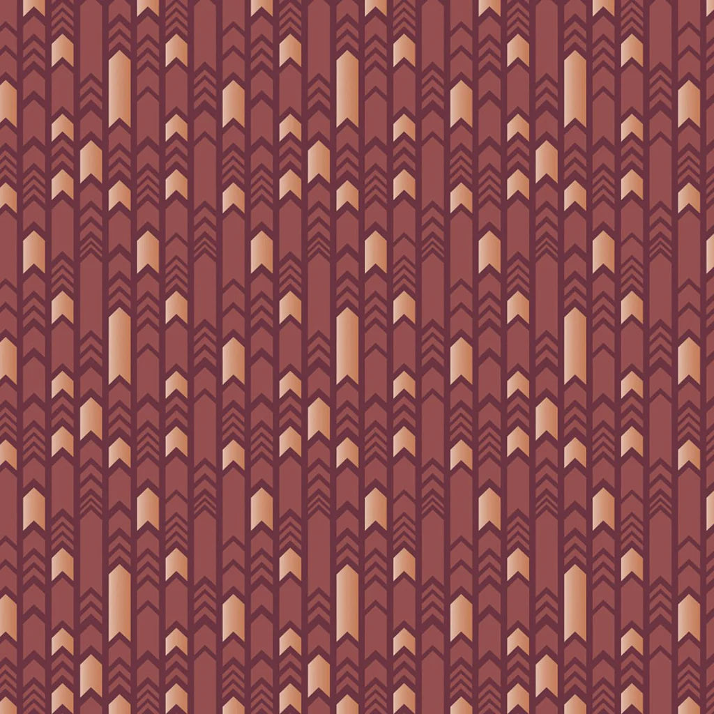 A Marsala Moment Collection - Arrowheads - Metallic - Cotton