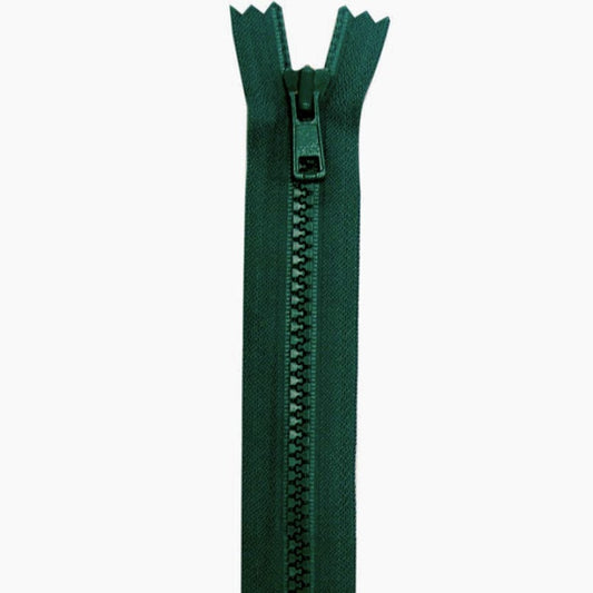 18" Mid-weight No 5 Open End Separating Jacket Zipper - Pine Green