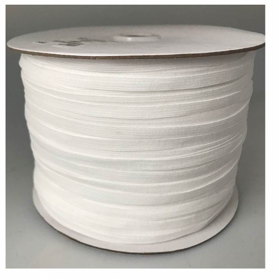 6mm (1/4") Soft Knit Latex Free Nylon Elastic - White