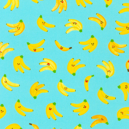 Bananas - Blue - Ann Kelle  - Digital Print - Cotton Fabric