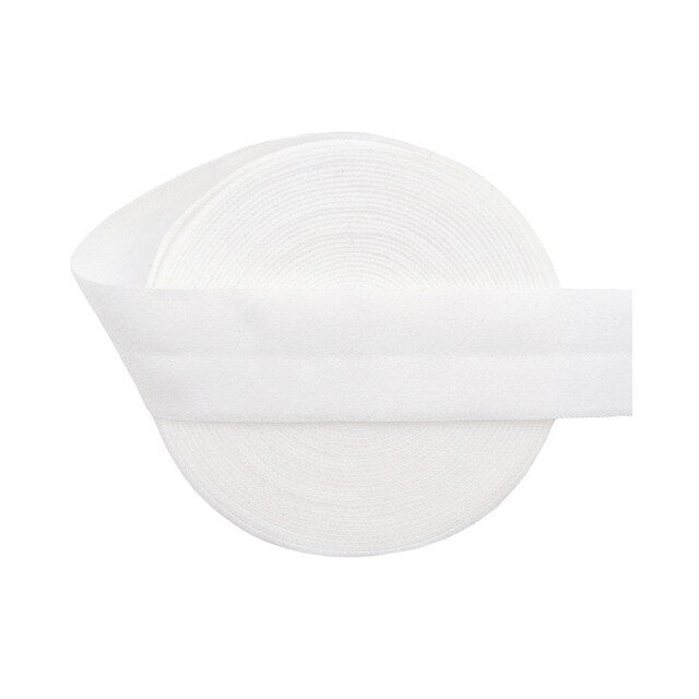 20mm (3/4") Matte Fold Over Elastic FOE - White