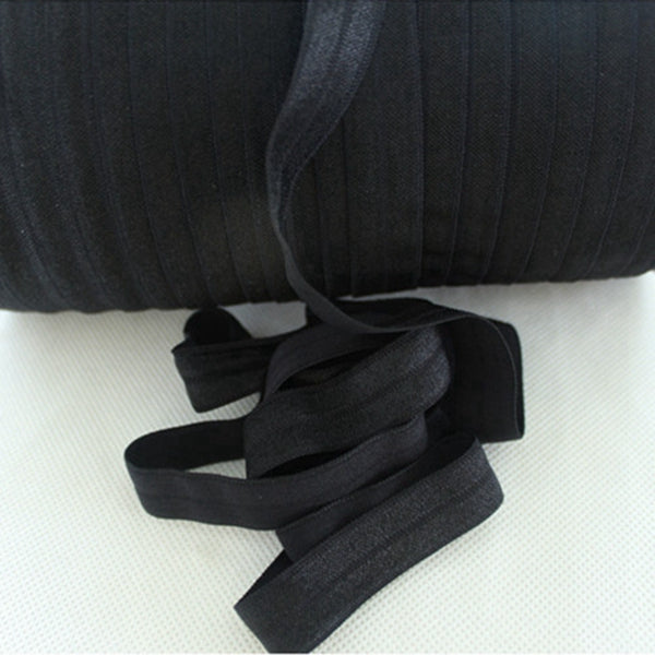 15mm (5/8") Fold Over Elastic FOE - Black