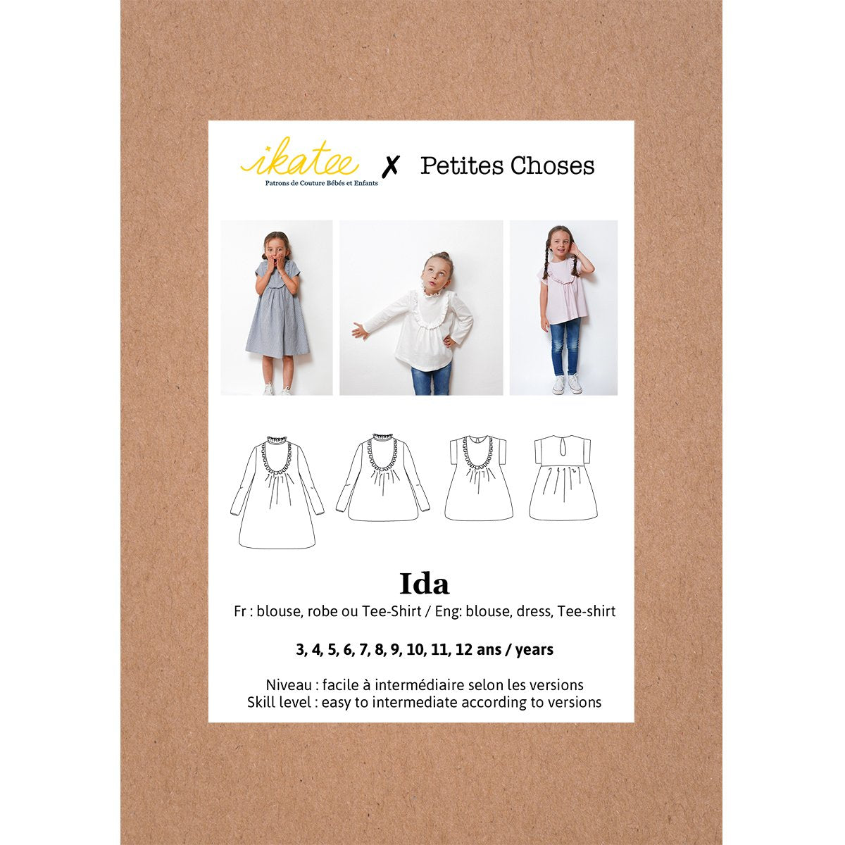 Ikatee - IDA shirt & dress - Kids 3/12 - Paper Sewing Pattern