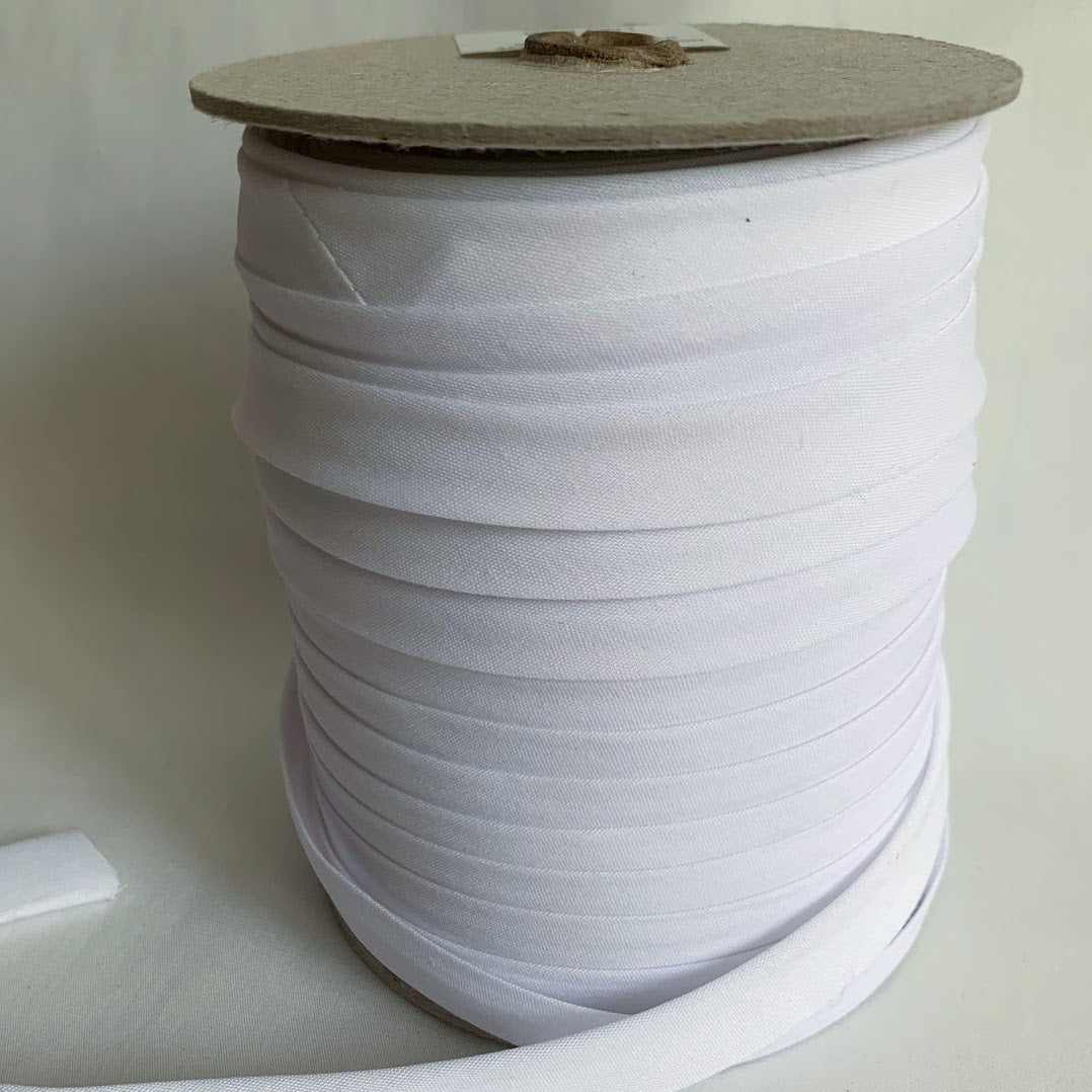 Extra Wide Double Fold Bias Tape 13mm (1/2") - White - 100% Cotton