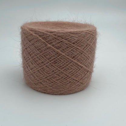 Angora Yarn - Deadstock Yarn - Made in Italy -  Peach Pink - Light Fingering Weight - 200g on a cone