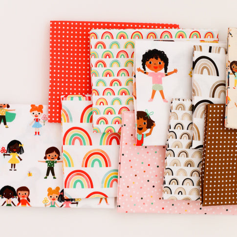 Small Rainbows - Bright - Ann Kelle  - Digital Print - Cotton Fabric