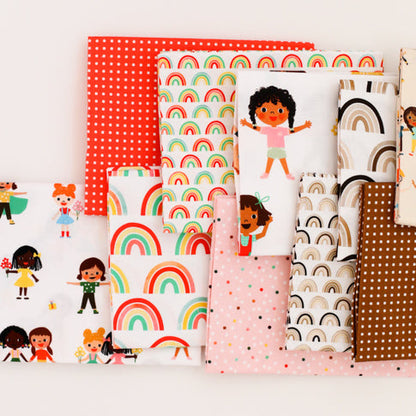 Small Rainbows - Bright - Ann Kelle  - Digital Print - Cotton Fabric