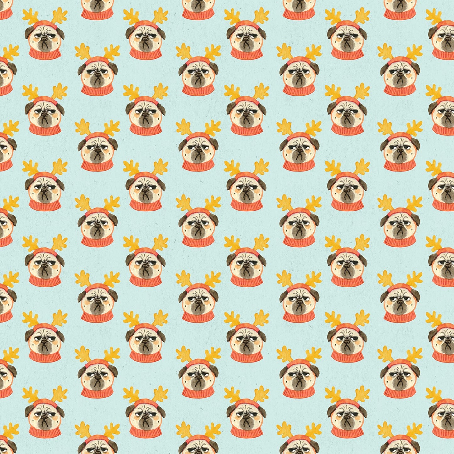 Pug Life Christmas - Multi - Quilting Cotton