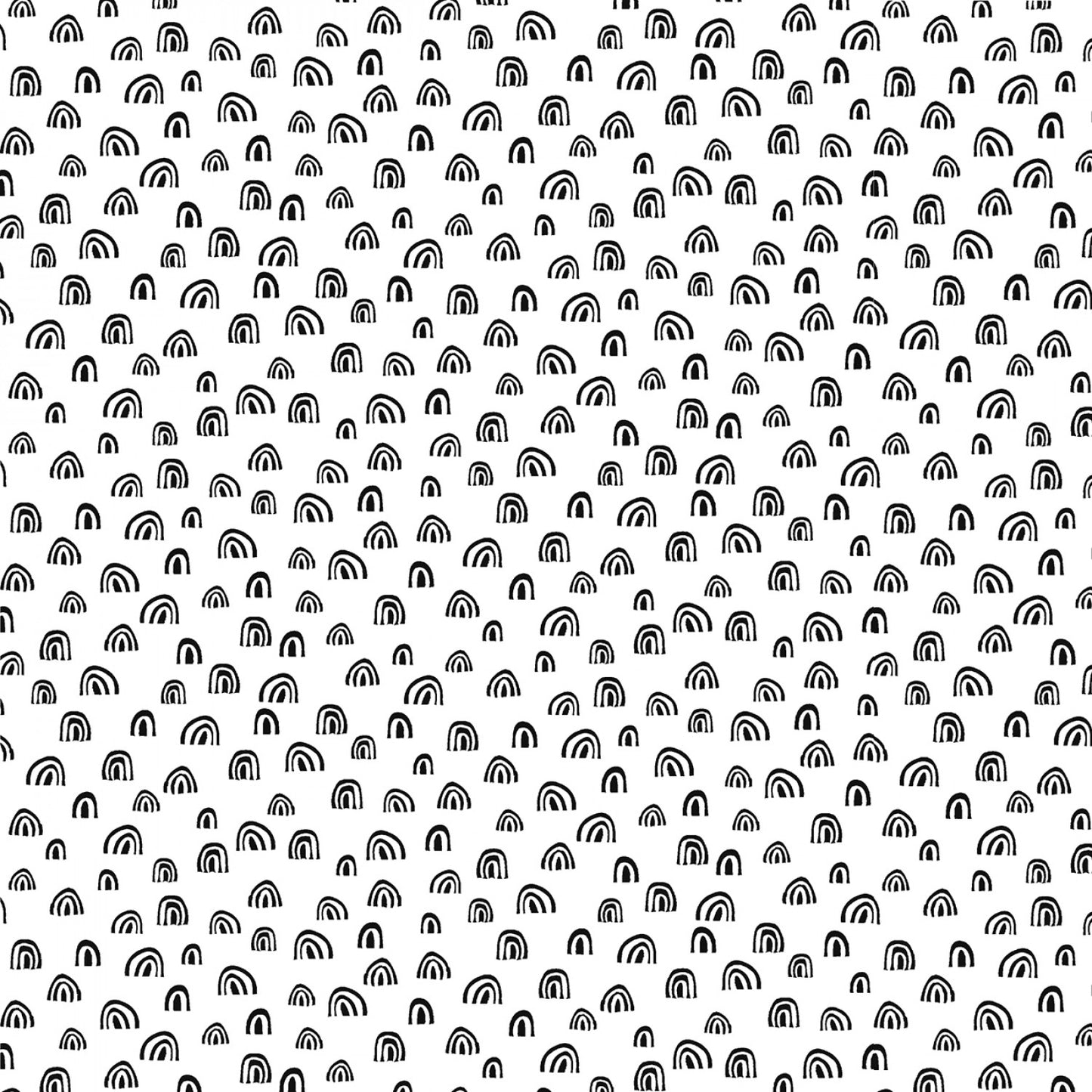 Intermix Wee Gallery Cotton Fabric - Rainbows - Black on White