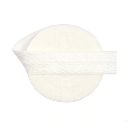 20mm (3/4") Fold Over Elastic FOE - Off White